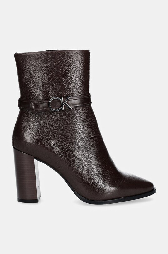Полусапожки Calvin Klein HEEL ANKLE BOOT 85 W/HW LTH HW0HW02185 коричневый AW24