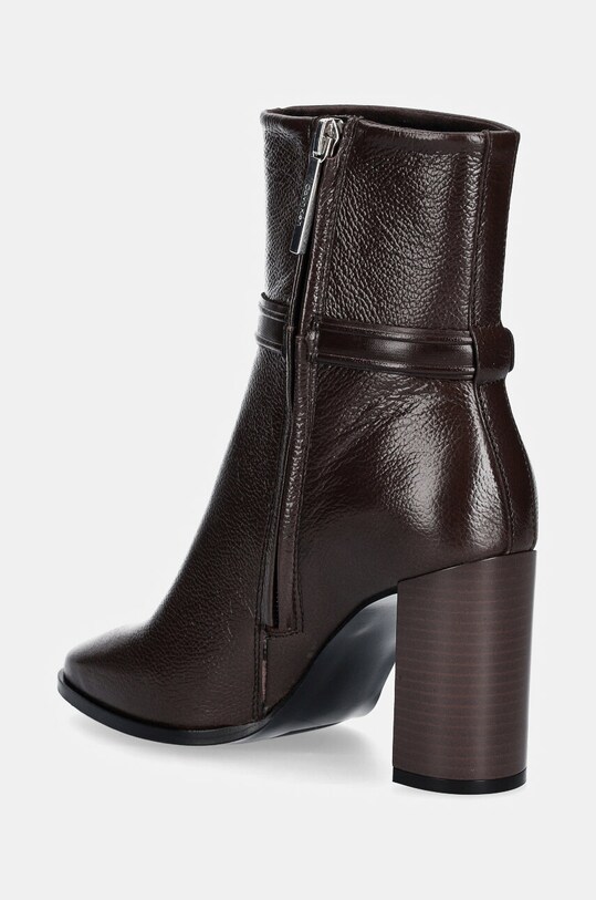 Обувь Полусапожки Calvin Klein HEEL ANKLE BOOT 85 W/HW LTH HW0HW02185 коричневый
