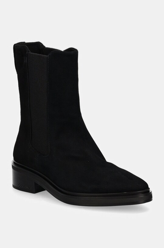 Замшеві черевики Calvin Klein HEEL CHELSEA BOOT 30 SUE замша чорний HW0HW02191