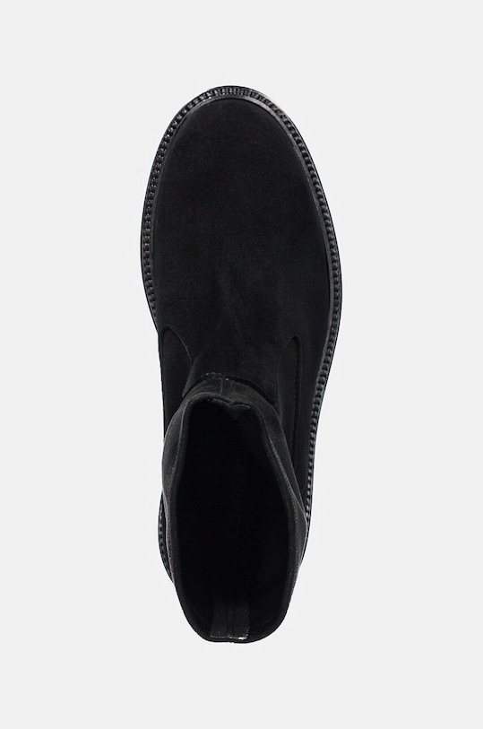 Calvin Klein cizme din piele intoarsa FLAT SOCK BOOT SUE MIX negru HW0HW02199