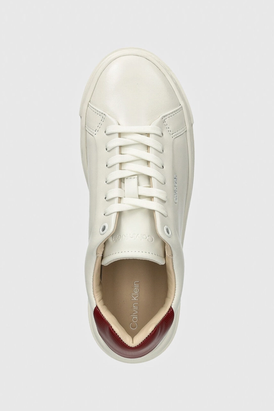 Calvin Klein sneakers CUPSOLE LACE UP W/ML LTH alb HW0HW02201