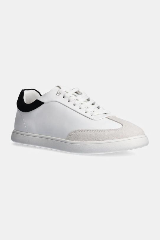 Calvin Klein sneakers din piele LP CUPSOLE LACE UP LTH MIX piele întoarsă alb HW0HW02208