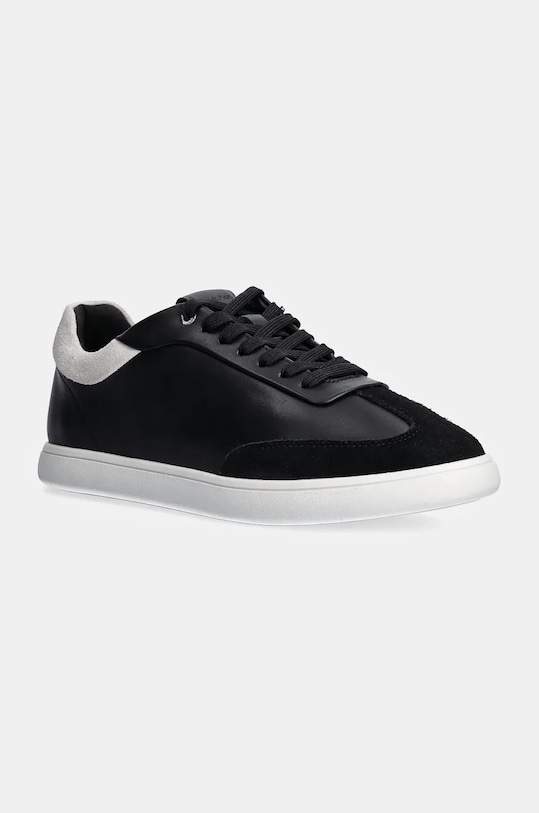 Кожаные кроссовки Calvin Klein LP CUPSOLE LACE UP LTH MIX замш чёрный HW0HW02208