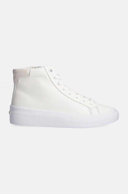 Calvin Klein sneakers din piele VULC HIGH TOP LTH HW0HW02213 alb NC24
