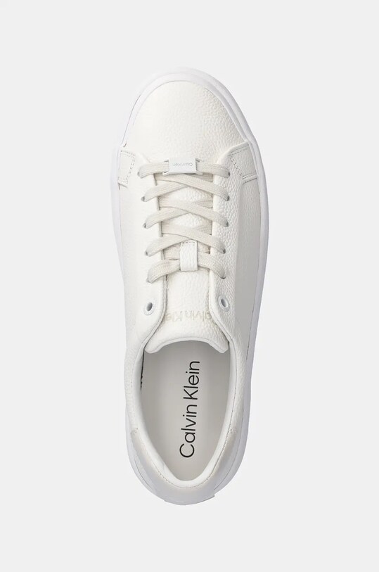 Δερμάτινα αθλητικά παπούτσια Calvin Klein VULC LACE UP LTH λευκό HW0HW02214