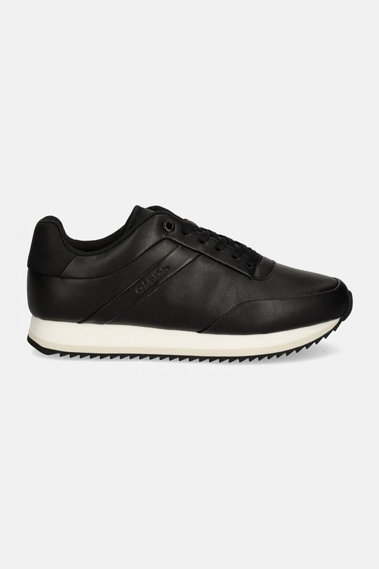 Δερμάτινα αθλητικά παπούτσια Calvin Klein RUNNER LACE UP LTH HW0HW02216 μαύρο AW24