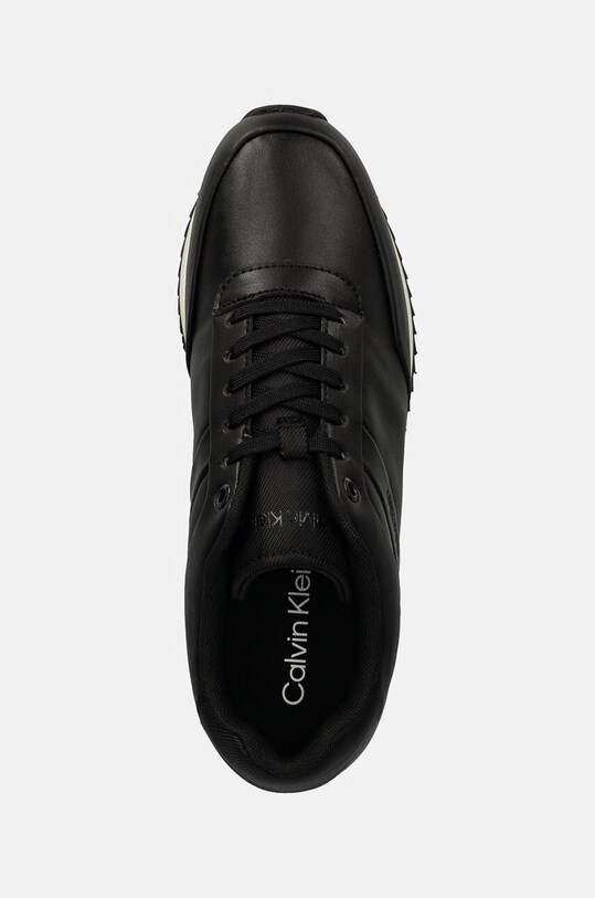 Кожаные кроссовки Calvin Klein RUNNER LACE UP LTH чёрный HW0HW02216