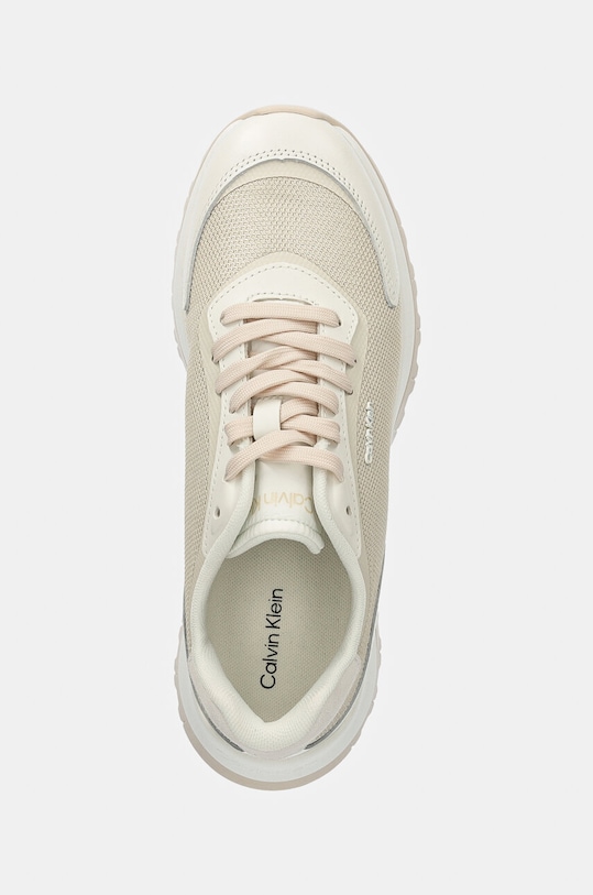 Calvin Klein sneakersy RUNNER LACE UP MESH MIX beżowy HW0HW02221
