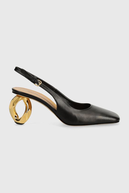 JW Anderson pantofi de piele Chain Heel ANW43022A.999 negru AW24