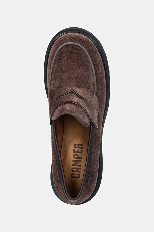 Велурени мокасини Camper Milah кафяв K201425.024