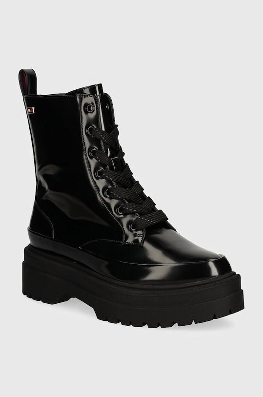 Členkové topánky Tommy Hilfiger FLAG RAIN LACE UP BOOT nezateplené čierna FW0FW07953