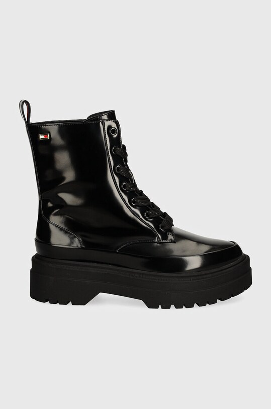 Tommy Hilfiger botki FLAG RAIN LACE UP BOOT FW0FW07953 czarny AW24