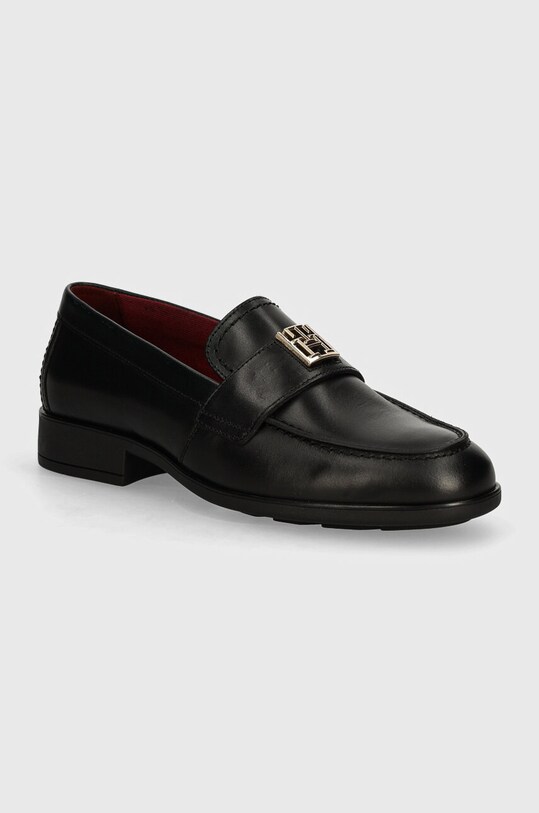 Tommy Hilfiger mokasyny skórzane TH LEATHER CLASSIC LOAFER płaski czarny FW0FW07961
