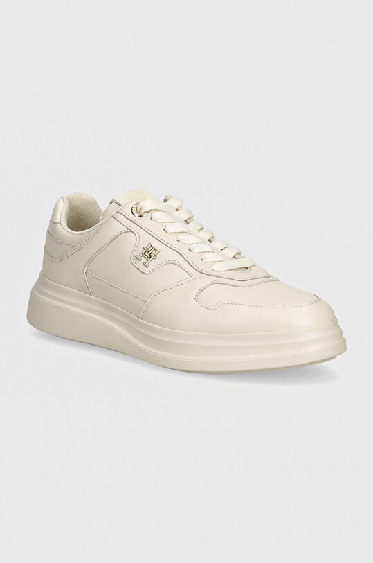 Шкіряні кросівки Tommy Hilfiger LUX POINTY COURT SNEAKER пласка бежевий FW0FW07991