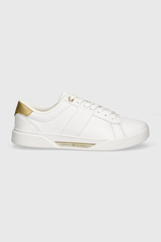 Δερμάτινα αθλητικά παπούτσια Tommy Hilfiger CHIC PANEL COURT SNEAKER FW0FW07998 λευκό AW24