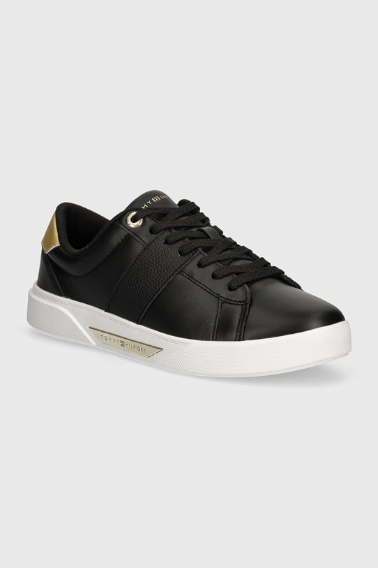 Tommy Hilfiger sneakersy skórzane CHIC PANEL COURT SNEAKER płaska czarny FW0FW07998