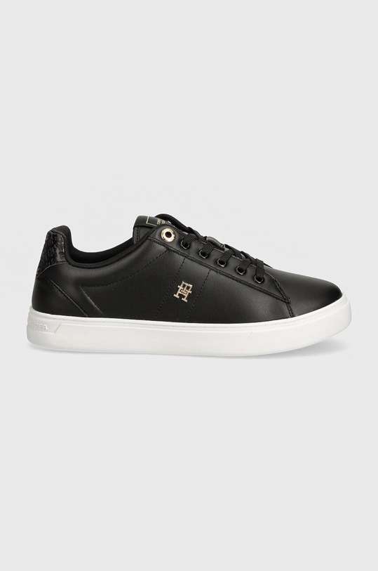 Tommy Hilfiger bőr sportcipő ELEVATED ESSENT SNEAKER MONOGRAM FW0FW07999 fekete AW24