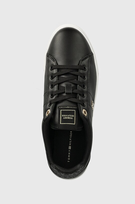 Δερμάτινα αθλητικά παπούτσια Tommy Hilfiger ELEVATED ESSENT SNEAKER MONOGRAM μαύρο FW0FW07999
