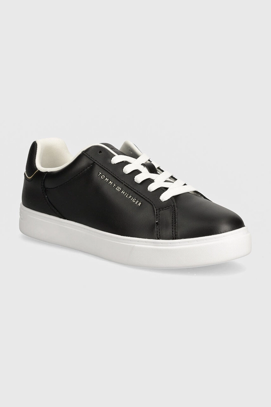 Кожаные кроссовки Tommy Hilfiger ESSENTIAL COURT SNEAKER плоская чёрный FW0FW08000