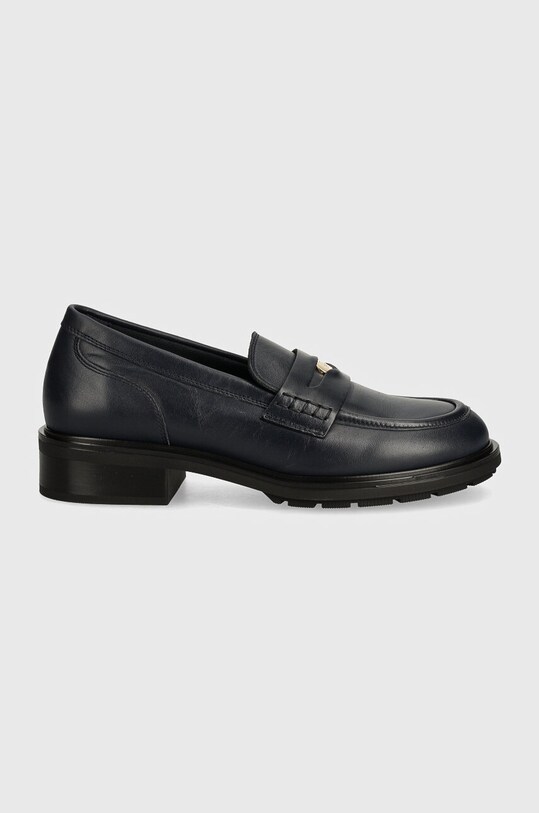 Tommy Hilfiger mocassini in pelle TH PENNY LOAFER FW0FW08029 blu navy AW24