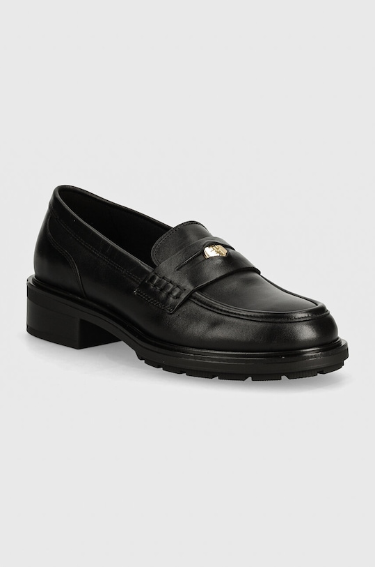 Tommy Hilfiger mokasyny skórzane TH PENNY LOAFER platforma czarny FW0FW08029