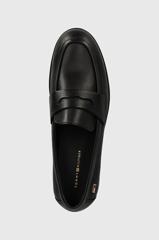 Kožené mokasíny Tommy Hilfiger FLAG LEATHER CLASSIC LOAFER černá FW0FW08030