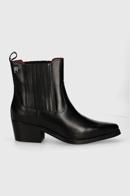 Tommy Hilfiger ghete chelsea de piele TH LEATHER COWBOY BOOT FW0FW08033 negru AW24