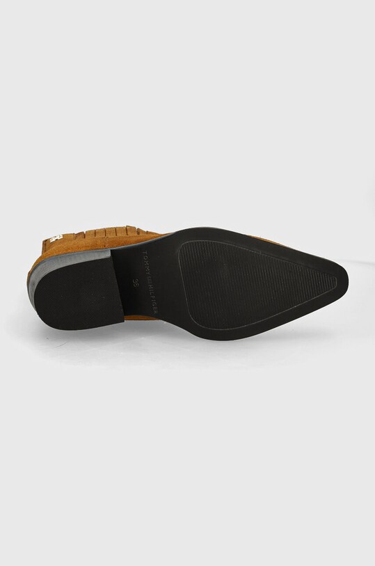 Замшеві черевики Tommy Hilfiger TH SUEDE COWBOY BOOT FW0FW08034 коричневий