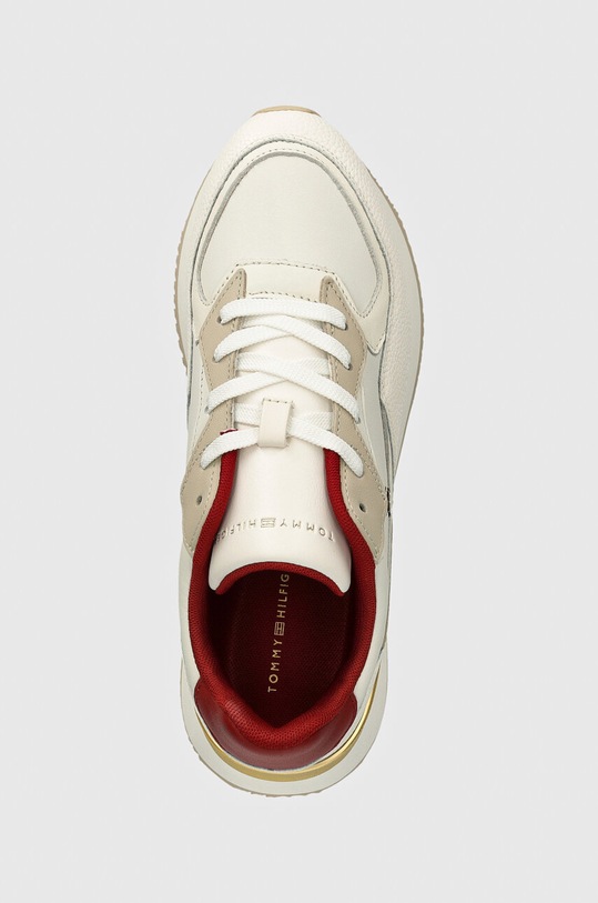 Шкіряні кросівки Tommy Hilfiger CHIC CHUNKY RUNNER бежевий FW0FW08203
