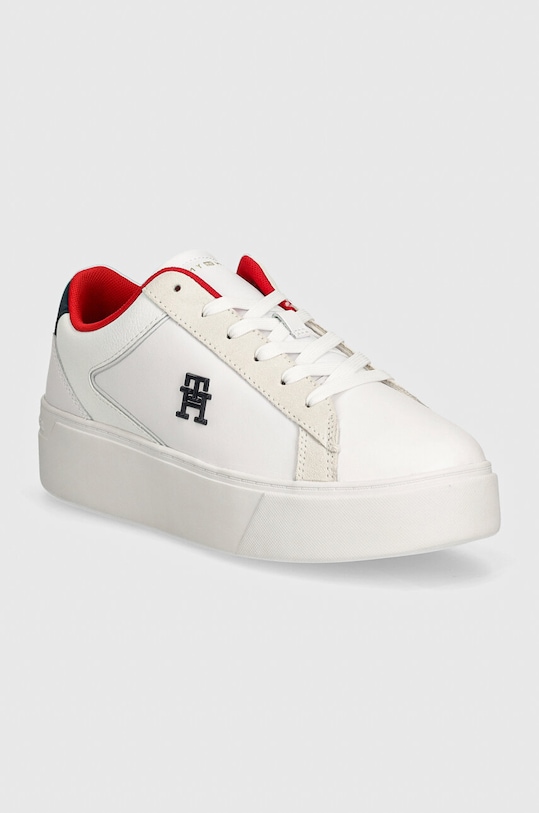 Tommy Hilfiger sneakersy skórzane TH PLATFORM COURT SNEAKER NBK platforma biały FW0FW08210