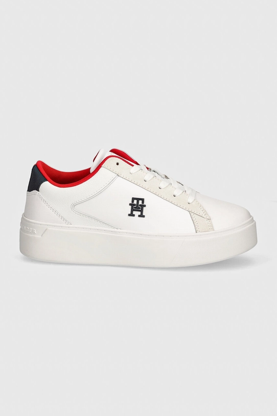 Kožené tenisky Tommy Hilfiger TH PLATFORM COURT SNEAKER NBK FW0FW08210 biela AW24