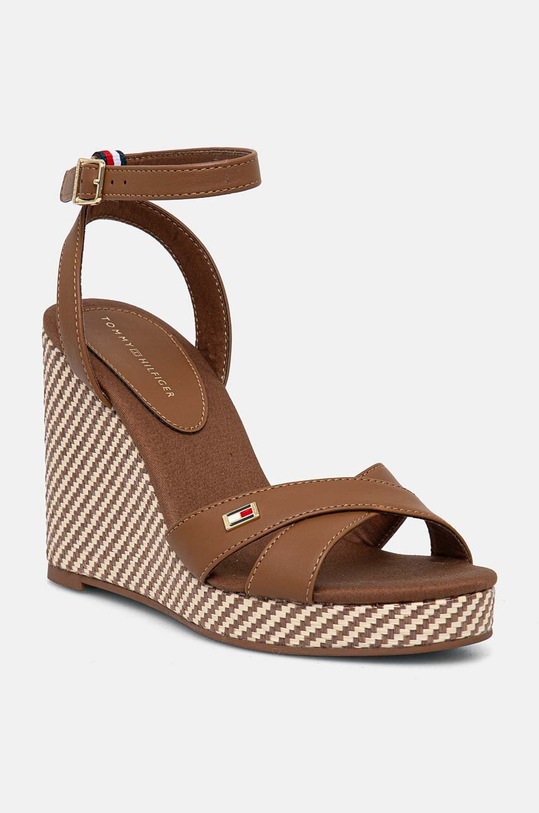Sandale Tommy Hilfiger IM RAFFIA SANDAL iznad 8 cm smeđa FW0FW08224
