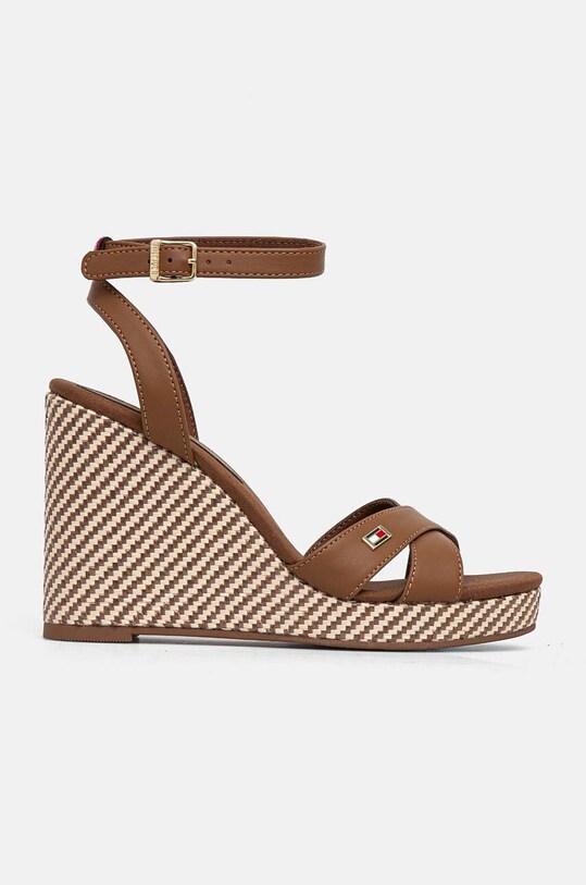 Tommy Hilfiger szandál IM RAFFIA SANDAL FW0FW08224 barna AW24