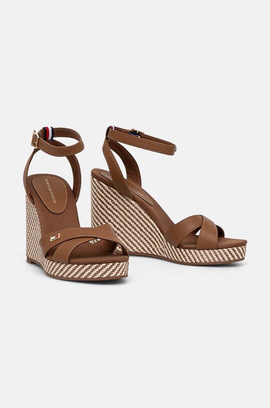 Cipők Tommy Hilfiger szandál IM RAFFIA SANDAL FW0FW08224 barna