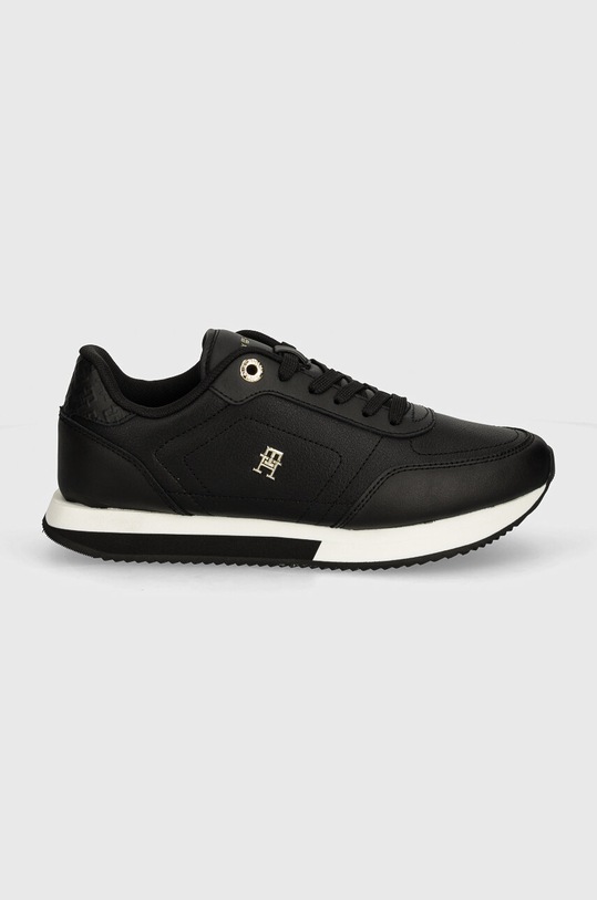 Tommy Hilfiger sneakers din piele ELEVATED ESSENT RUNNER MONOGRAM FW0FW08285 negru AW24