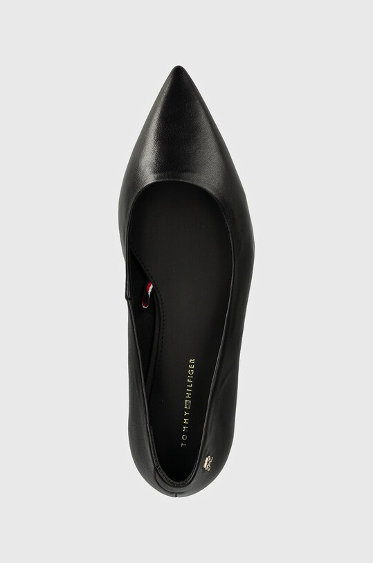 Δερμάτινες μπαλαρίνες Tommy Hilfiger TH POINTY BALLERINA μαύρο FW0FW08291