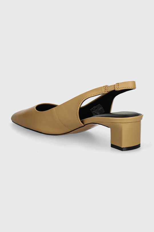 Obuwie Tommy Hilfiger czółenka skórzane TH MID HEEL SLINGBACK FW0FW08292 beżowy