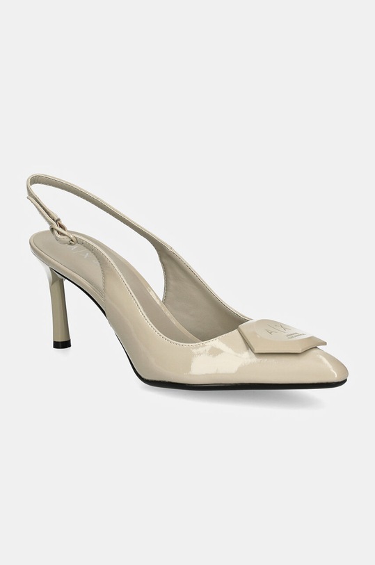 Armani Exchange pantofi cu toc calcai expus gri XDE016.XV884.01797