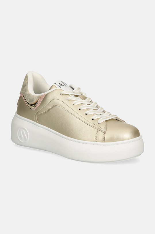 Kožené tenisky Armani Exchange platforma zlatá XDX108.XV892.U281