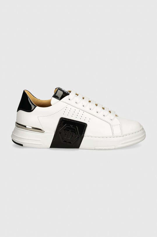 Кожаные кроссовки Philipp Plein Hexagon Phantom Kicks USC0565.PLE025N.01 белый AW24
