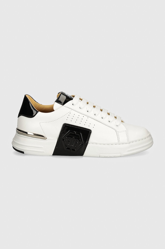 Philipp Plein sneakers din piele Hexagon Phantom Kicks USC0565.PLE025N.01 alb AW24