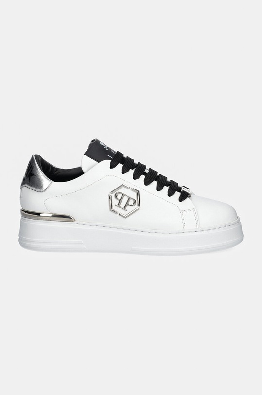Шкіряні кросівки Philipp Plein Nappa Lo-Top Hexagon USC0676.PLE075N.02 білий AW24