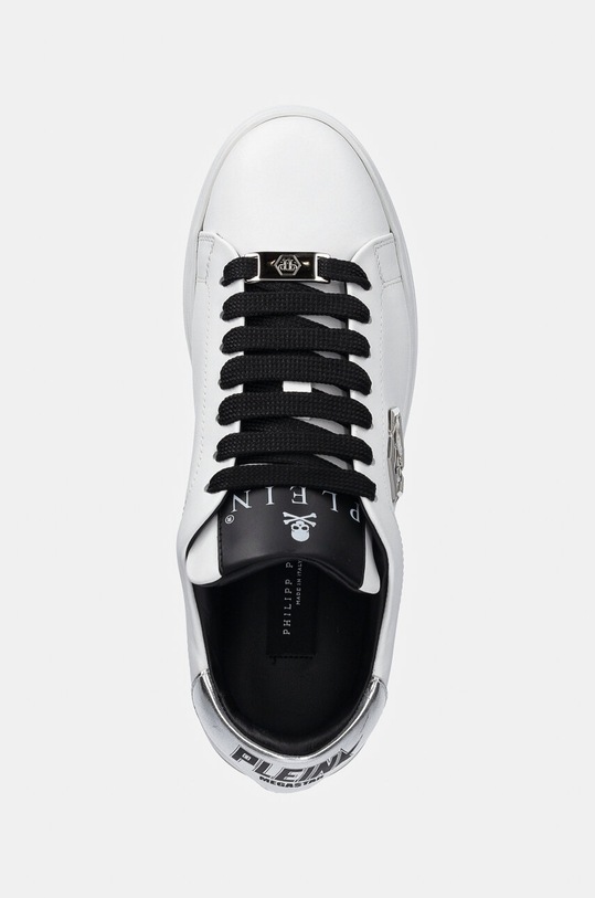 Шкіряні кросівки Philipp Plein Nappa Lo-Top Hexagon білий USC0676.PLE075N.02