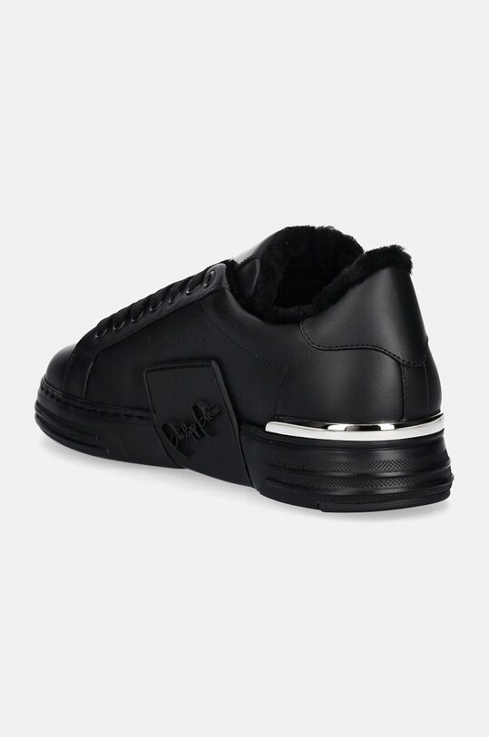 Scarpe Philipp Plein sneakers in pelle Nappa Lo-Top Fur Hexagon USC0691.PLE075N.0202 nero