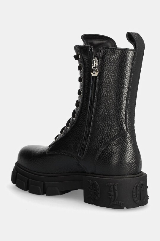Încălțăminte Philipp Plein bocanci de piele Embossed Army Boot WSE0811.PLE010N.02 negru