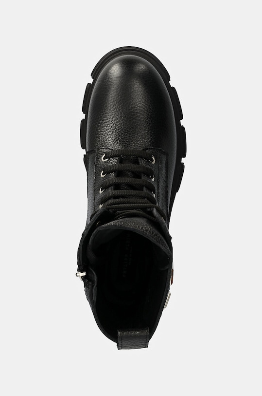 Philipp Plein bocanci de piele Embossed Army Boot negru WSE0811.PLE010N.02