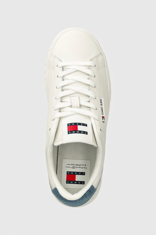 Kožené sneakers boty Tommy Jeans TJW CUPSOLE SNEAKER DENIM bílá EN0EN02652