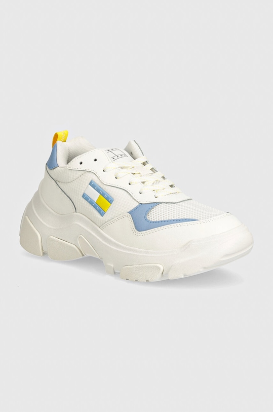 Sneakers boty Tommy Jeans TJW LIGHTWEIGHT HYBRID RUNNER přírodní kůže bílá EN0EN02580