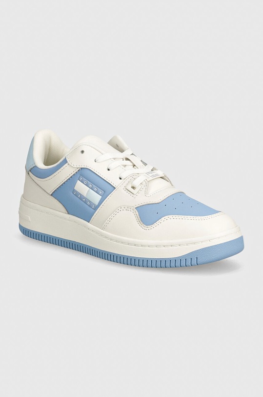 Tommy Jeans sneakers in pelle TJW RETRO BASKET TONAL LOGO pelle fiore blu EN0EN02571