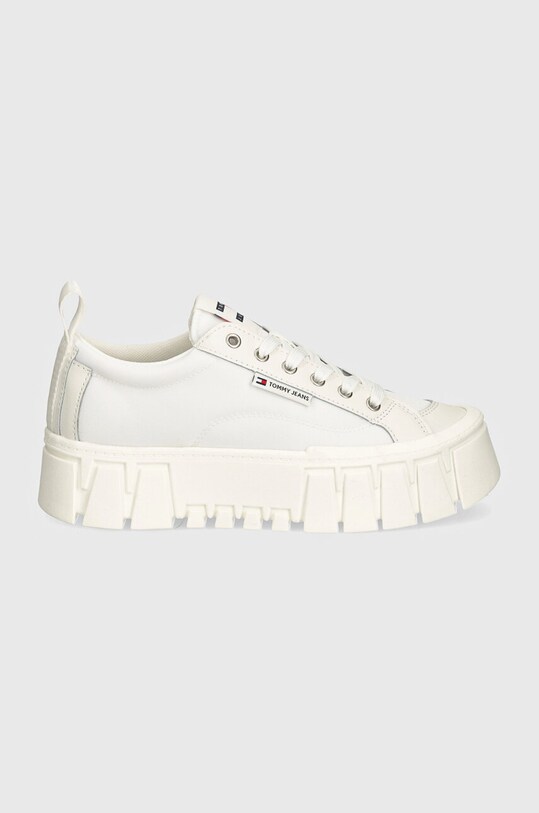 Tommy Jeans tenisi TJW VULC FLATFORM LC MIX MEDIA EN0EN02569 alb AW24